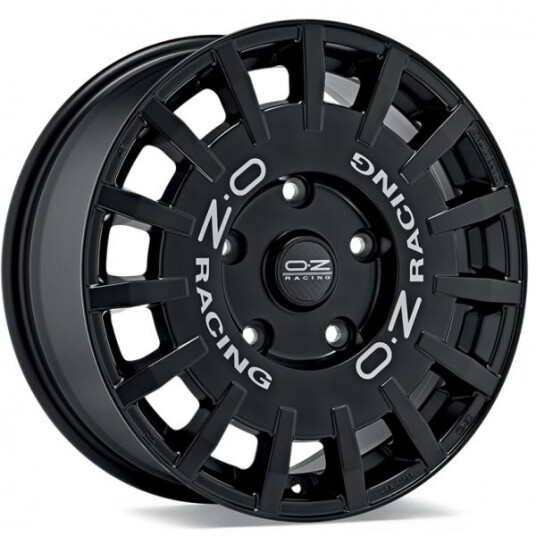 Oz Rally Racing Van Matt Black Silver Lettering 8x18 5x112 ET45 B66.5