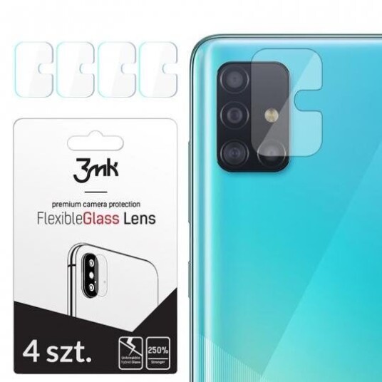 3MK Samsung Galaxy A51 Herdet Glass til Kameralinse - 4 Stk