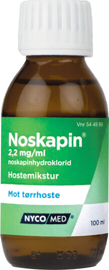 Noskapin Mikstur 2,2mg/ml, 100 ml Noskapin Mikstur 2,2mg/ml, 100 ml