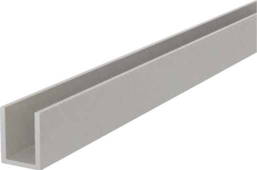 U profil for gulvmontering for Cassøe slanke vegger   6 mm glass. aluminum 1000mm x 1.5cm x 1.1cm