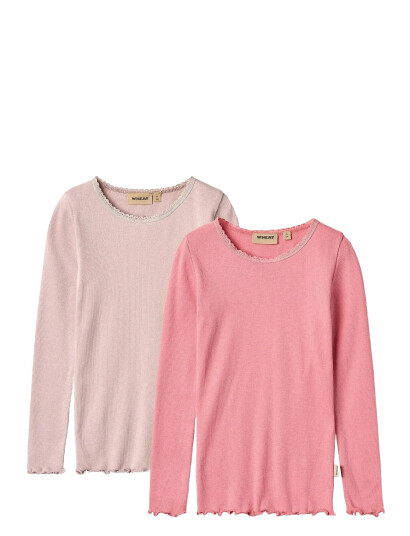 Wheat 2 Rib T Shirt L/S Reese Pink 110