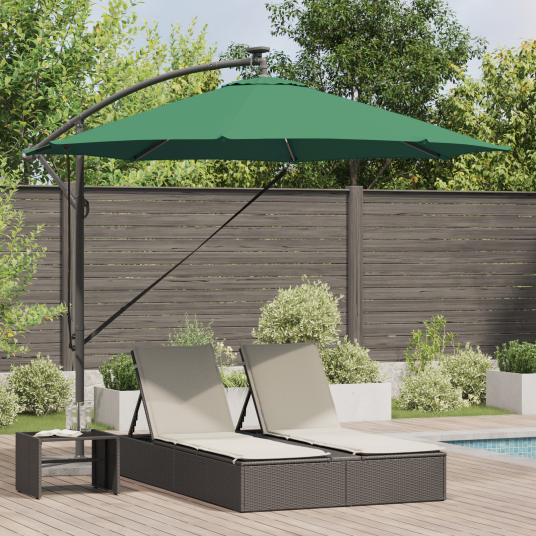 Kantilever bananparasol med lås grønn 294 x 294 x 248 cm