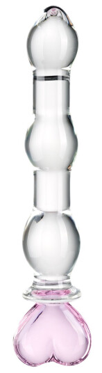 baseks Heart Beaded Glass Dildo