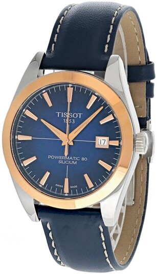 Tissot Herreklokke T927.407.46.041.00 Powermatic 80 Blå/Lær Ø40 mm