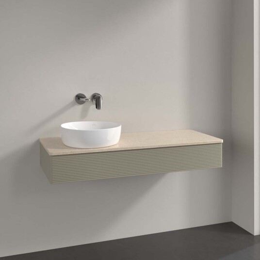 Villeroy & Boch Antao Servantskap med 1 skuff 120x50x19 cm m/lys Steingrå/Crème