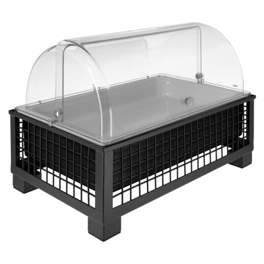 VEGA Buffetsystem komplett Portland 6,5 cm melamin hvit GN 1/1; Størrelse GN 1/1, 55.4x35.2x29.9 cm (LxBxH); Antrasitt/Transparent/Hvit; Rektangulær