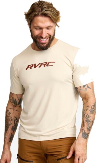 Revolutionrace Mission Logo T shirt Herre Oatmeal 4XL Herre Overdeler T skjorter