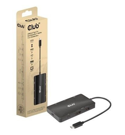Club 3D - docking station - USB-C 3.2 Gen 2 - 2 x DP - GigE Club 3D - docking station - USB-C 3.2 Gen 2 - 2 x DP - GigE