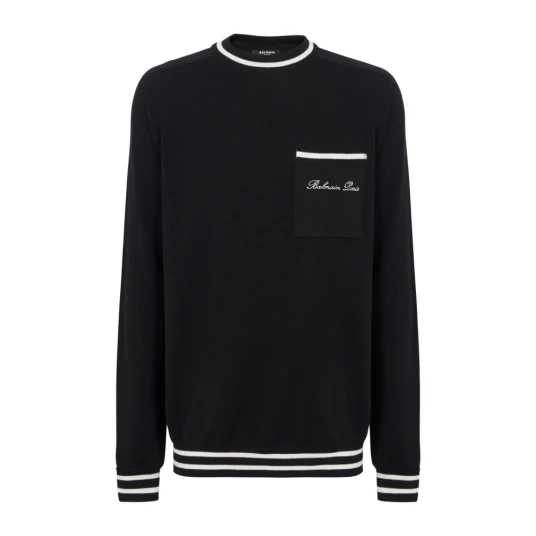Balmain Herre Strikkevarer Svart L Balmain Herre Strikkevarer Svart L
