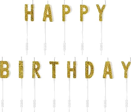 Partydeco kakelys happy birthday gull 13 deler