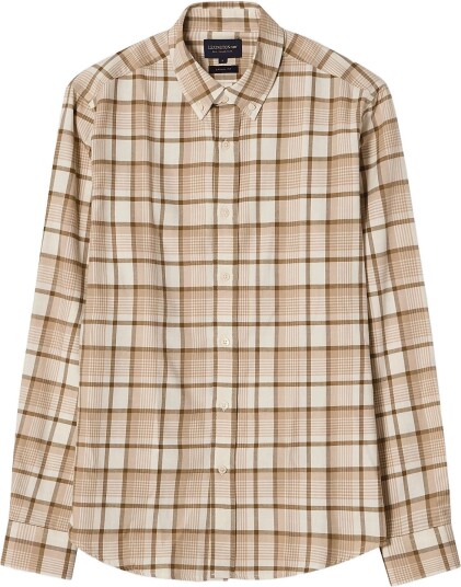 Lexington Clothing Casual Check Organic Cotton Flannel B.d Shirt   BEIGE MULTI CHECK   S