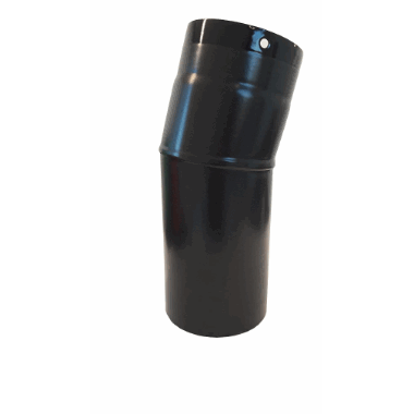 Ø125mm Røykrør 15 grader u /luke sort emalje Ø125mm Røykrør 15 grader u /luke sort emalje