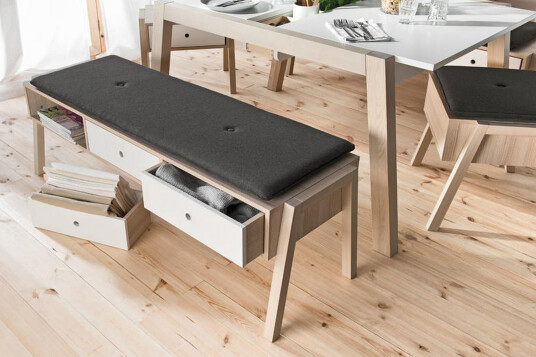 Benk Spot med Oppbevaring Tre / Natur / Hvit VOX