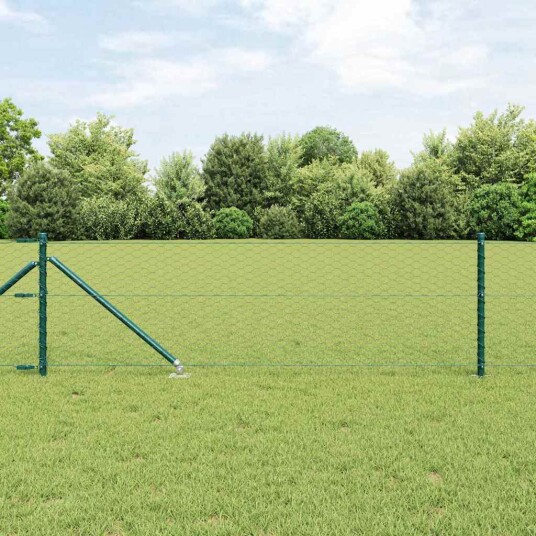  Gjerde med innlegg. grønn 0.8 x 100 m PVC belagt stål