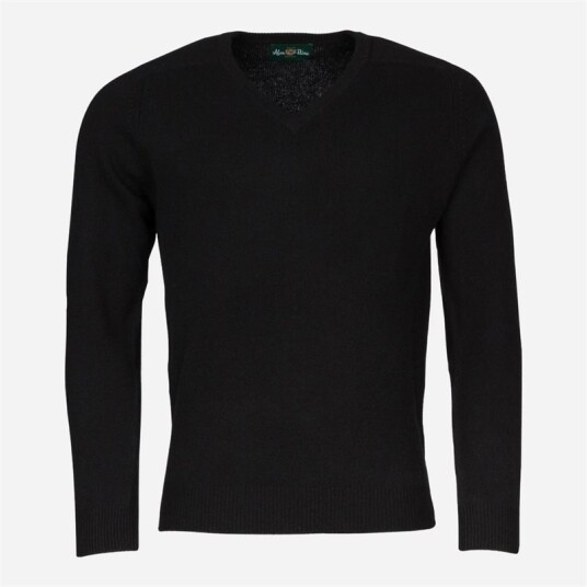 Alan Paine V-Neck Lambswool - Black Alan Paine V-Neck Lambswool - Black