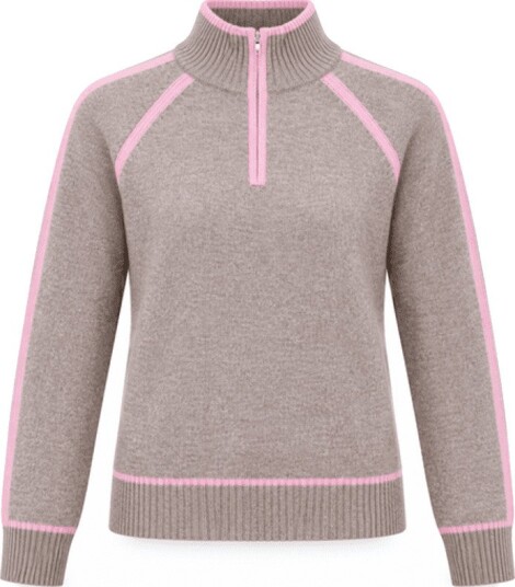 Vilje & Ve Esther 1/2 Zip Ull Genser Warm Taupe (116 / 6 år)