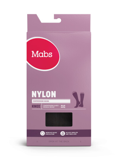 Mabs Nylon Knestrømpe Klasse 1, Medium, sort, 1 par Mabs Nylon Knestrømpe Klasse 1, Medium, sort, 1 par