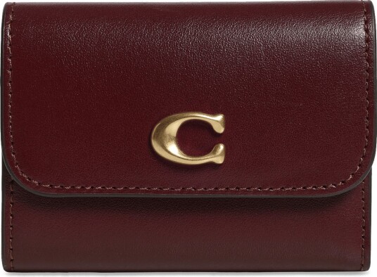 Coach Essential Card Holder Wallet In Colorblock   Burgundy   ONE SIZE