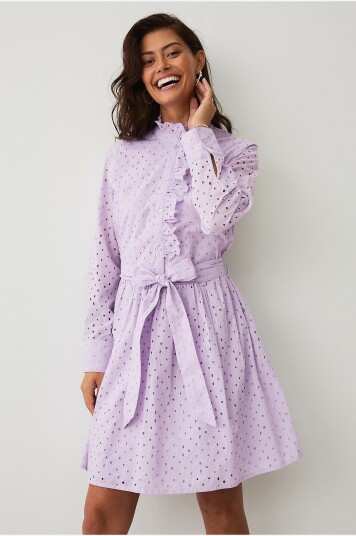 Ellos Collection Kjole med broderi Lilla