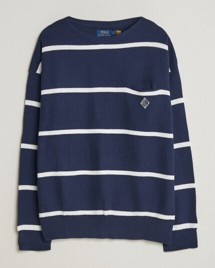 Polo Ralph Lauren Striped Boat Neck Sweater Navy Combo Polo Ralph Lauren Striped Boat Neck Sweater Navy Combo