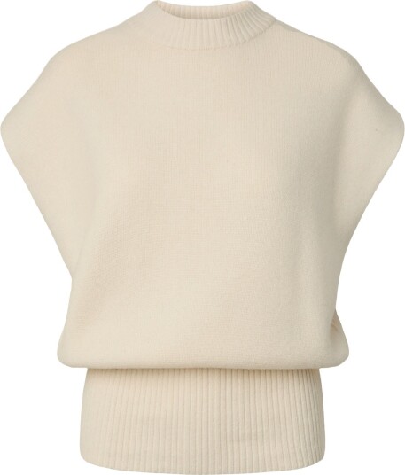 YAS Yasesli Sl Wool Blend Knit Vest   Cream   L