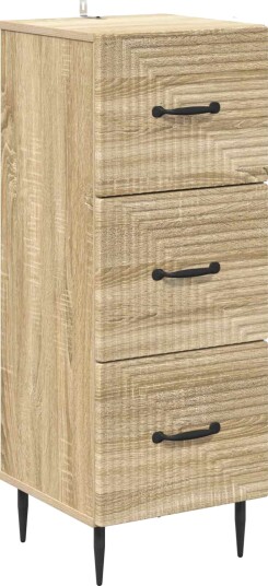 vidaXL Skuffeskap Sonoma eik 33 x 34,5 x 89,5 cm Konstruert tre