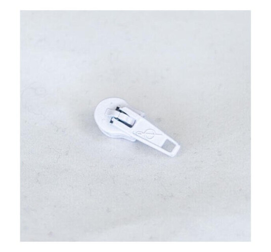 Glidelåstrekker 4mm, Hvit