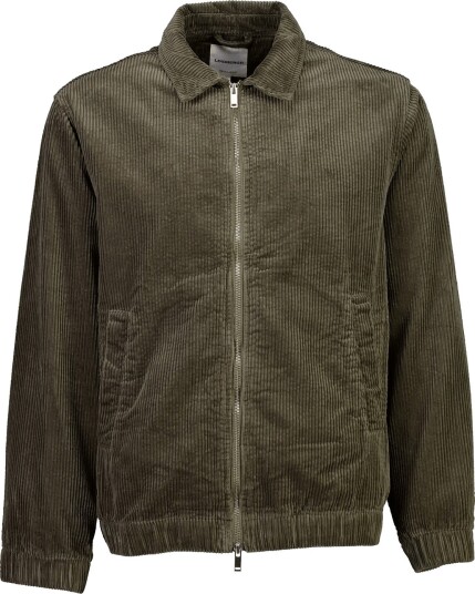 Lindbergh Seersucker Corduroy Zip Through Jacket   DUSTY ARMY   L