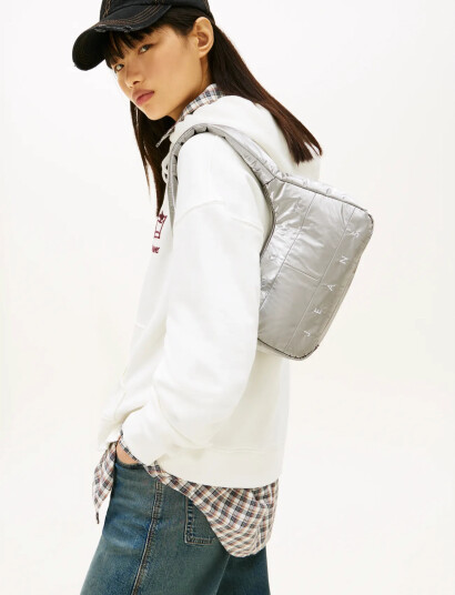 Tommy Hilfiger Tjw Archive Silver Shoulder Bag - Silver - ONE SIZE