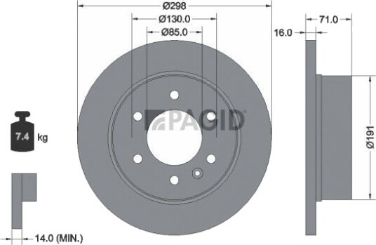 PAGID 59433NC Bremseskive PAGID 59433NC Bremseskive