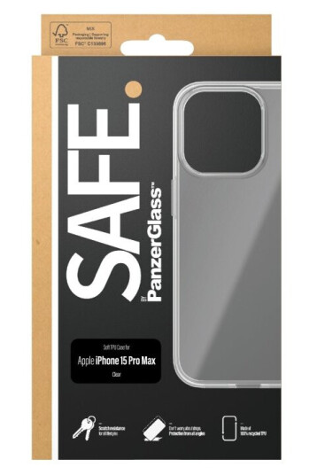 Safe. By Panzerglass - Baksidedeksel For Mobiltelefon - Selvhelbredende Tpu - Gjennomsiktig - For Apple Iphone 15 Pro Max