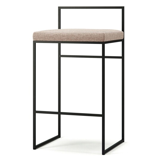 Department Barstol med Ryggstøtte 80 cm Sort / Pale Rose