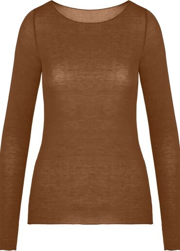 Hunkemöller super soft båthals med cashmere skjorte Brun
