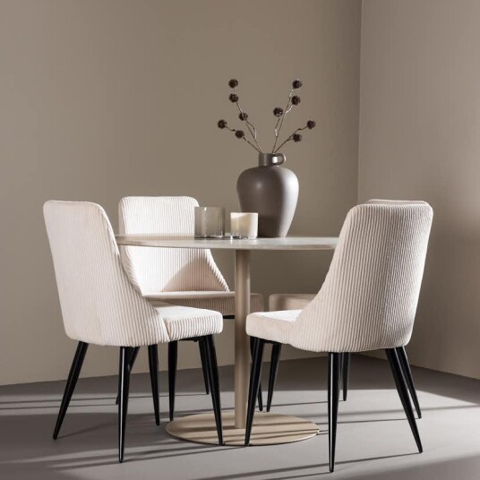 Spisegruppe Venture Home Lycke Ø110 med 4 stk Leone Stoler