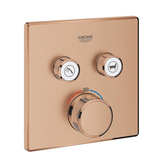 Grohe Grohtherm SmartControl termostat Med 2 uttak, Brushed Warm Sunset Grohe Grohtherm SmartControl termostat Med 2 uttak, Brushed Warm Sunset