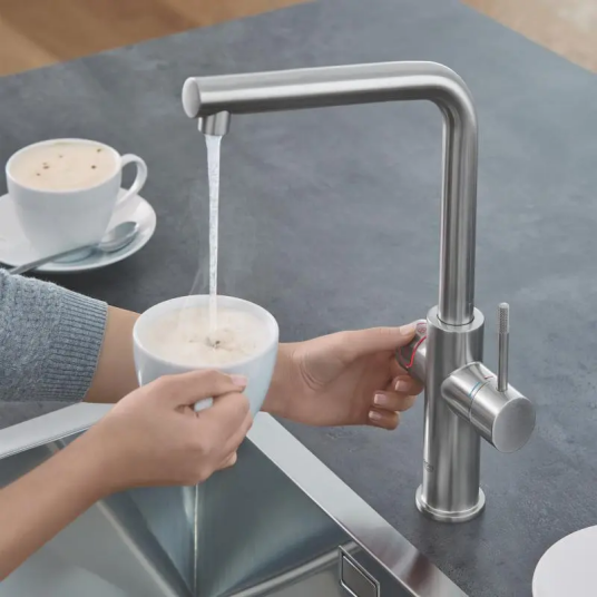 Grohe Red II Duo L blandebatteri med kokefunksjon (brushed chrome) Grohe Red II Duo L blandebatteri med kokefunksjon (brushed chrome)