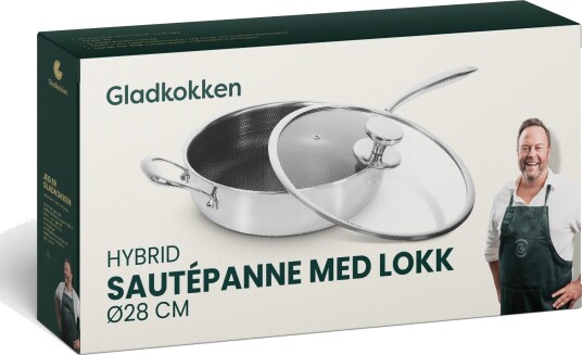Gladkokken Hybrid sautépanne med lokk 28 Gladkokken Hybrid sautépanne med lokk 28