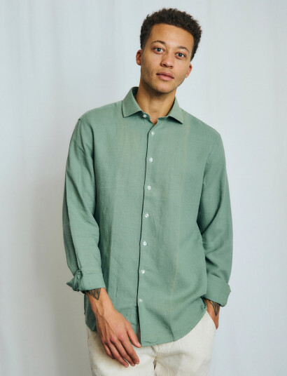Bruun & Stengade Bs Antonelli Casual Modern Fit Shirt - Green - S
