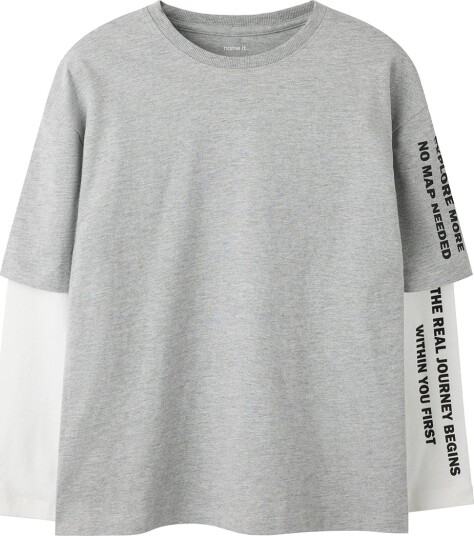 Name It Genser NkmLauge Grey Melange Name It 6 år (116) Genser Grå Hvit