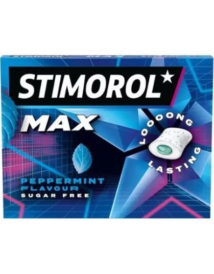 Stimorol Max Splash Peppermint Tyggegummi med Peppermyntesmak og Fyll