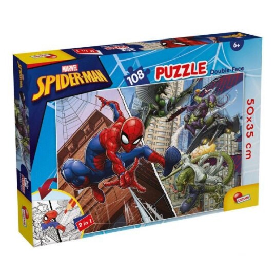 Lisciani Dobbeltsidet Puslespil 108 Brikker Marvel Spider Man
