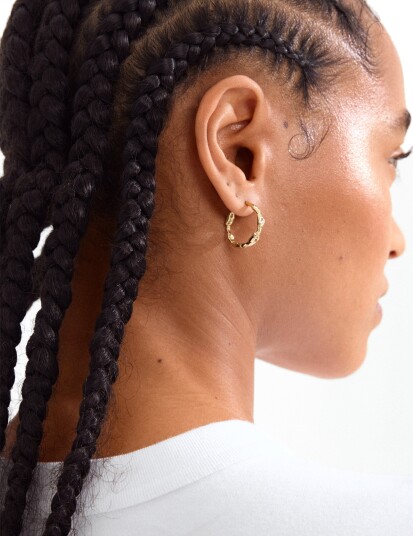 Pilgrim Zion Organic Shaped Medium Hoops Goldplated 142142003 - Dame - 925 sterling silver Pilgrim Zion Organic Shaped Medium Hoops Goldplated 142142003 - Dame - 925 sterling silver