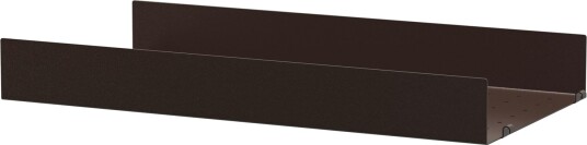 String Hylle Med Høy Kant Metall 30x58 cm Mørkebrun