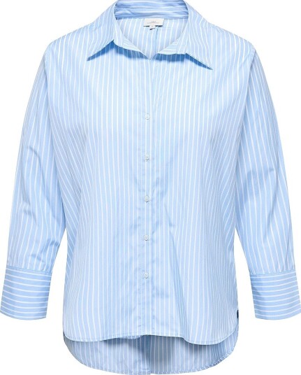 ONLY Carmakoma Caroregon Alva Ls Back Btn Shirt Wvn Blue 42