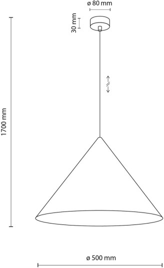 Hengelampe Cono 1 lyskilde Ø 50 cm mint E27 Cono TK Lighting dimbar Grønn Stue / spisestue Metall Moderne