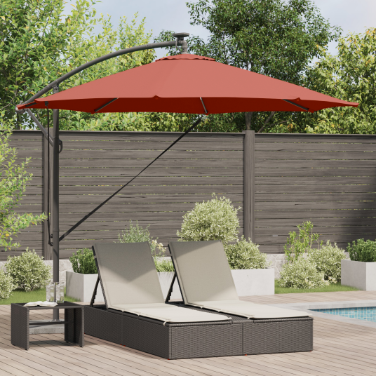  Kantilever bananparasol med lås Terrakotta 294 x 294 x 248 cm