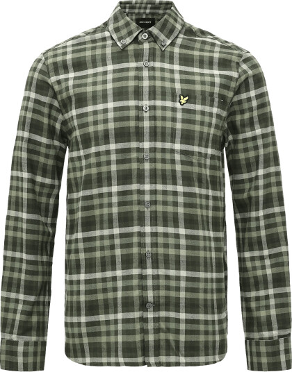 Lyle & Scott Tonal Check Shirt Green XS