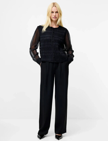 French Connection Canary Pleated Shirt - Black - 38 French Connection Canary Pleated Shirt - Black - 38