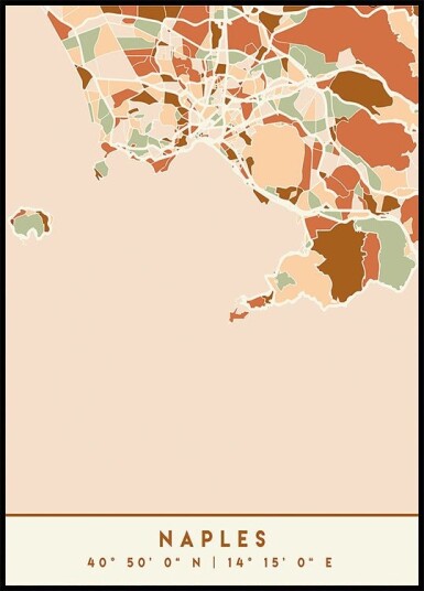 Black Maps Earth Tones 58 Poster Plakat / 50x70cm