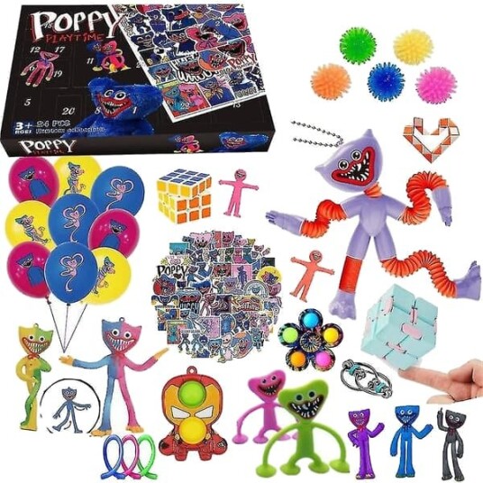 2025 Julekalender Poppy Playtime Huggy Wuggy Blind Box Nedtellingsleker Gaver